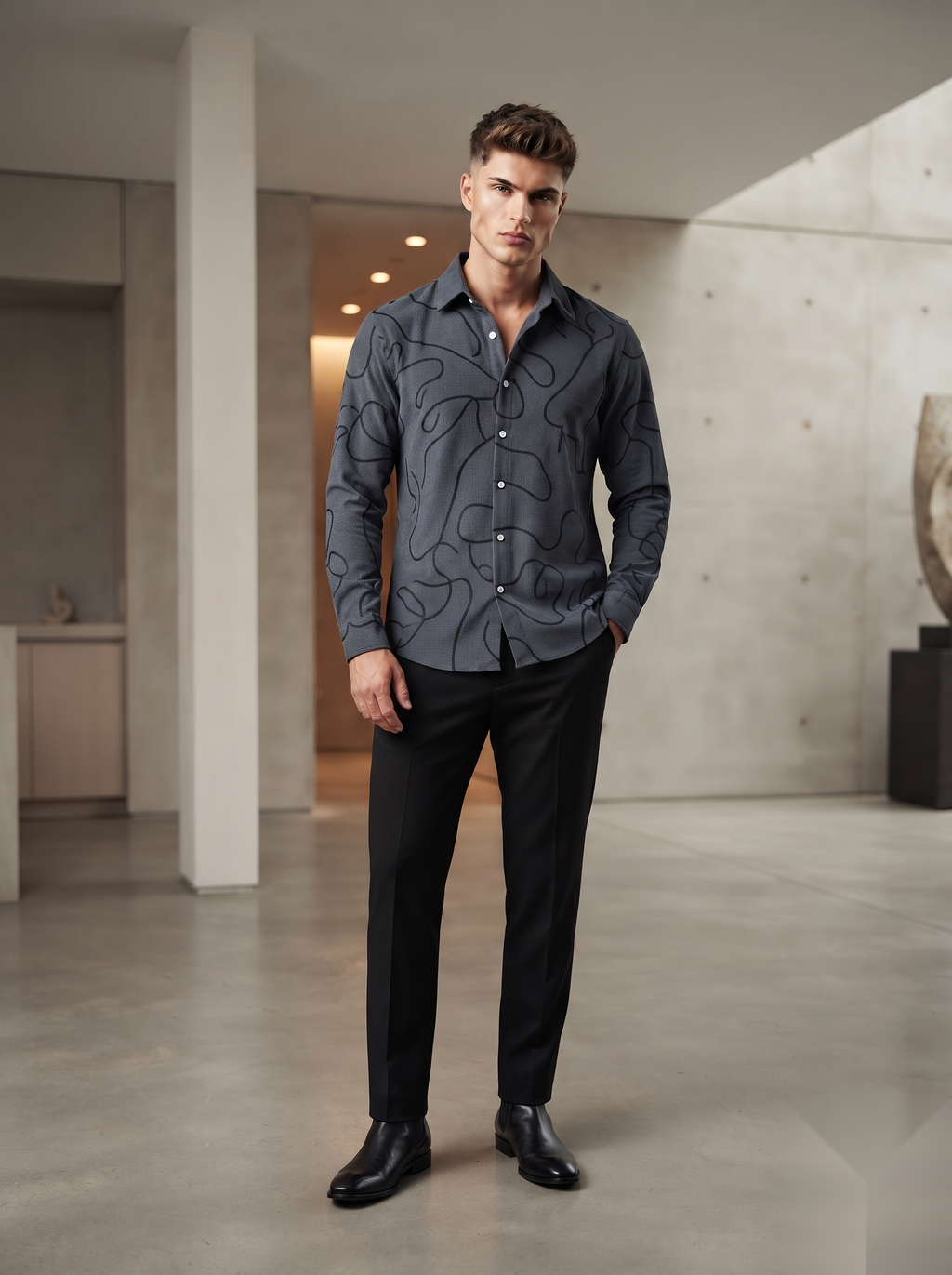 Embroidered Corduroy Shirt