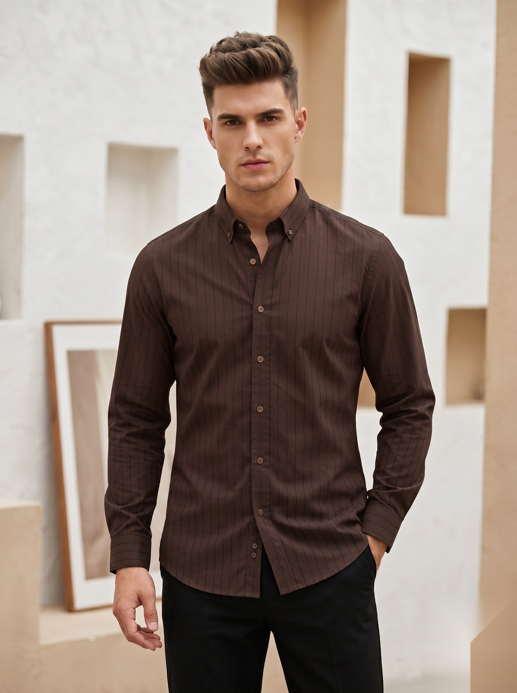 Button-Down Stripes Shirt