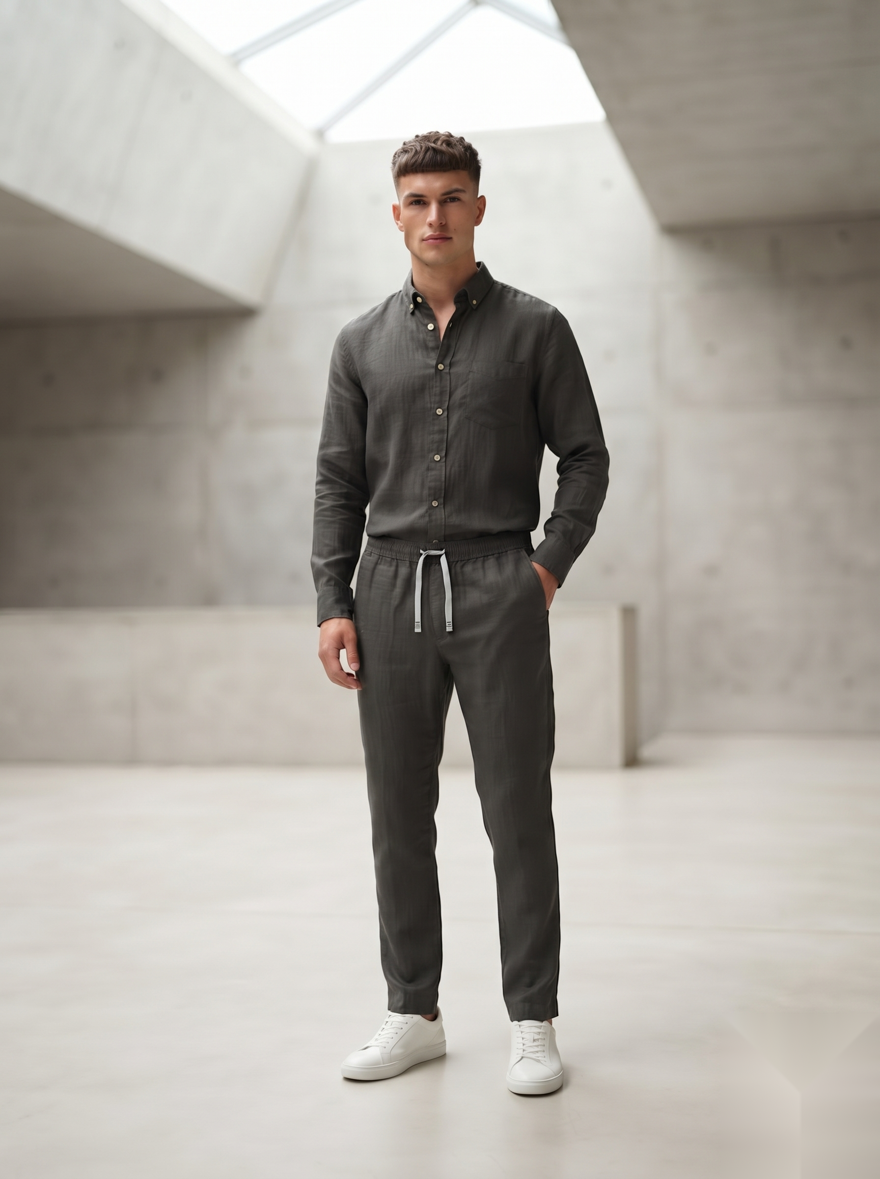 Linen Co-ord set - Grey