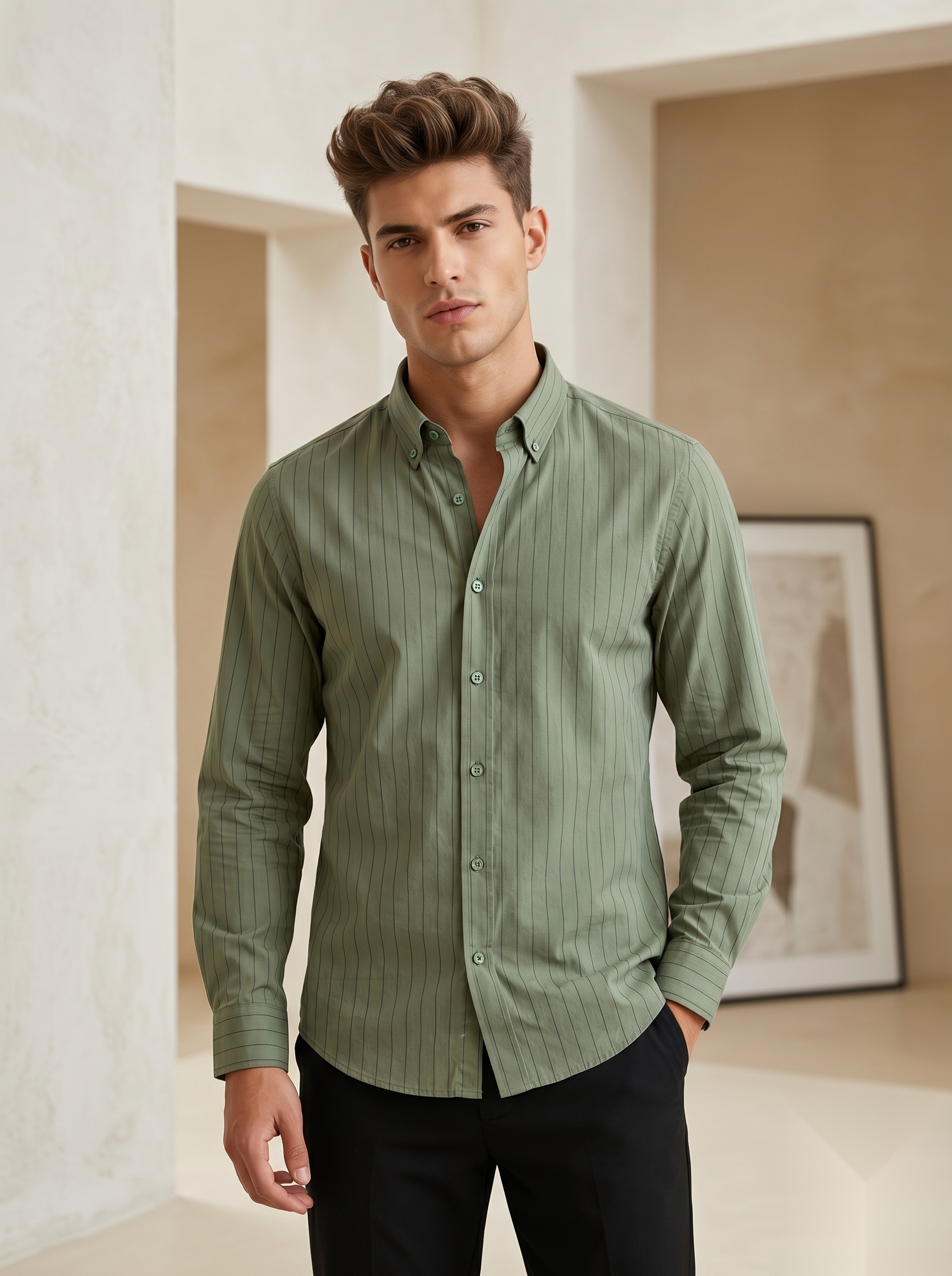 Button-Down Stripes Shirt