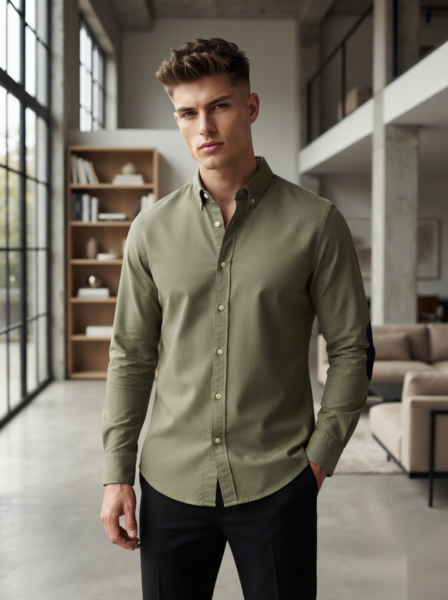Oxford Elbow-Patch Shirts