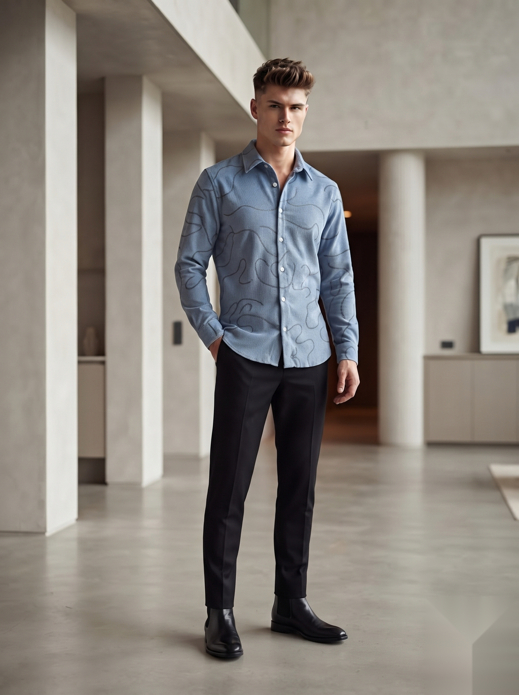 Embroidered Corduroy Shirt