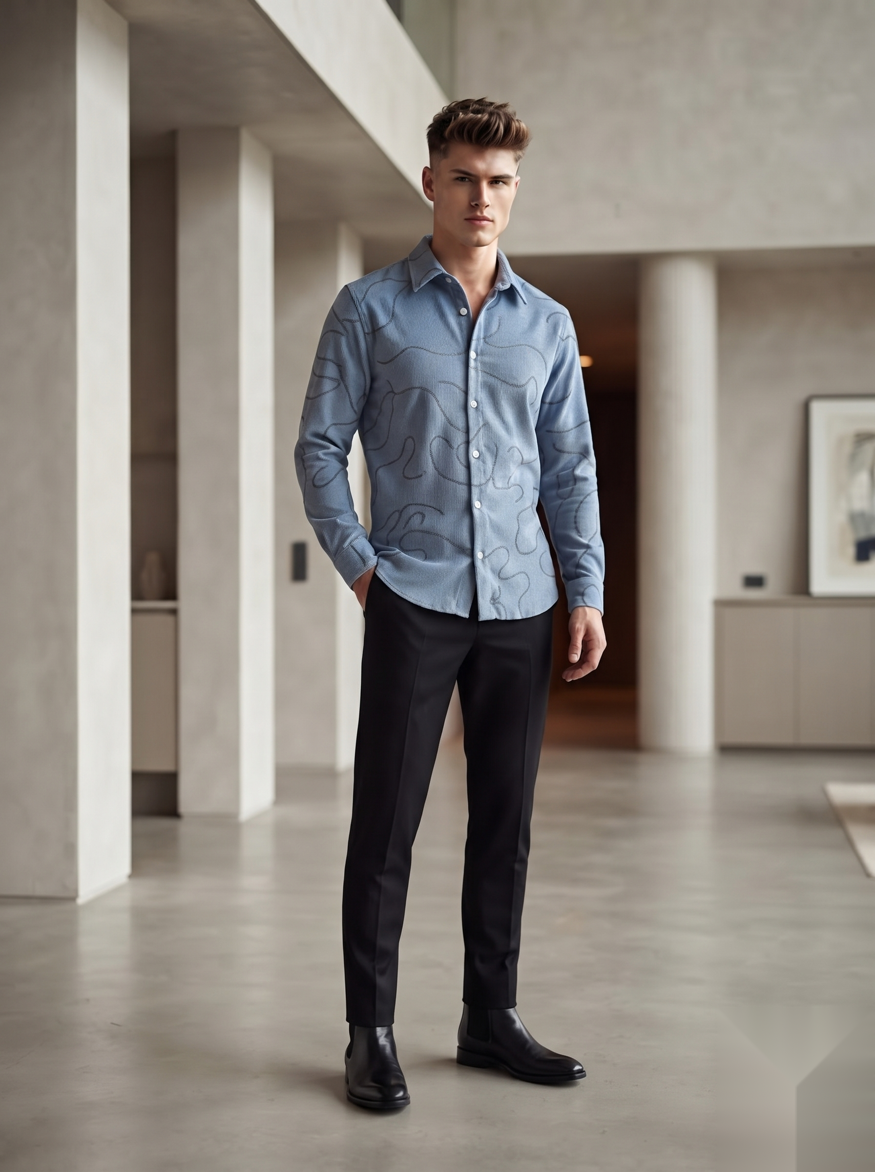 Embroidered Corduroy Shirt
