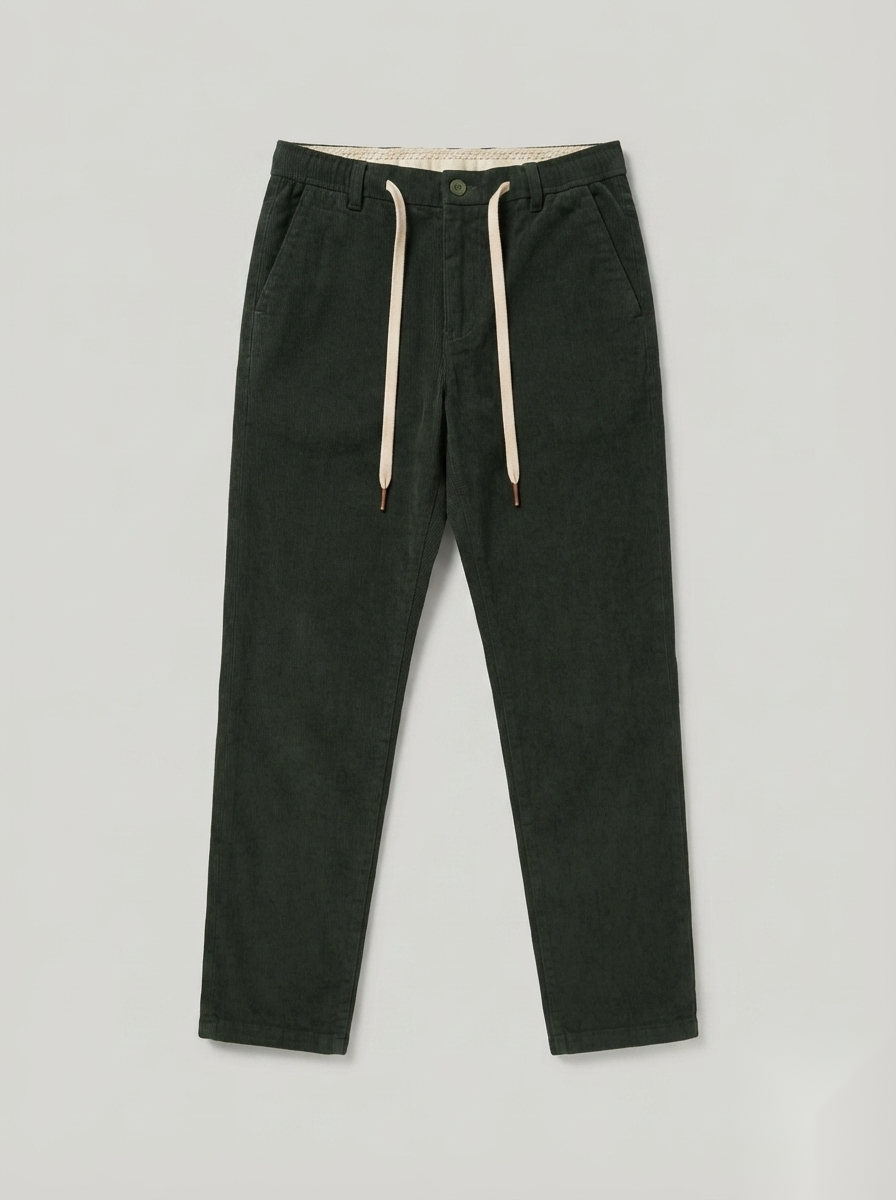 Drawstring Corduroy Trousers