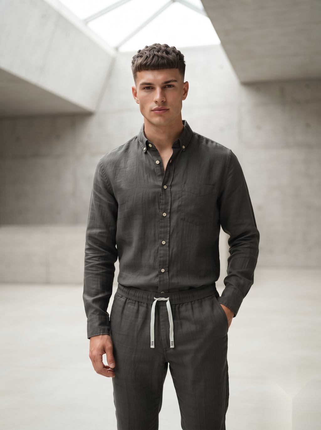 Linen Co-ord set - Grey