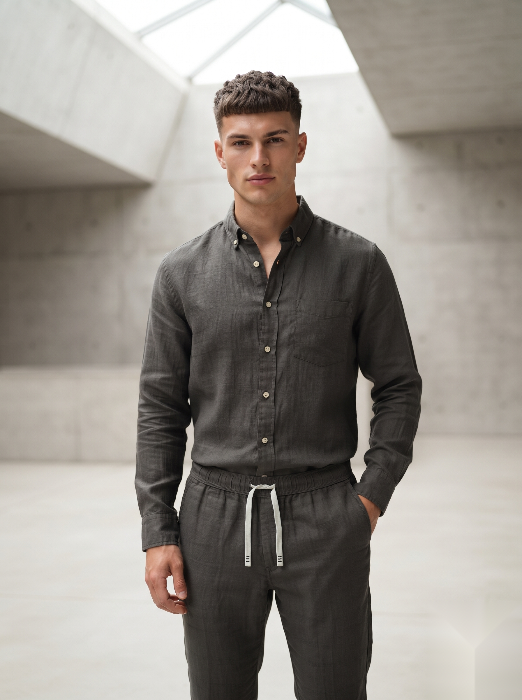 Linen Co-ord set - Grey