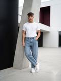 Side Stitch Barrel-Fit Denims