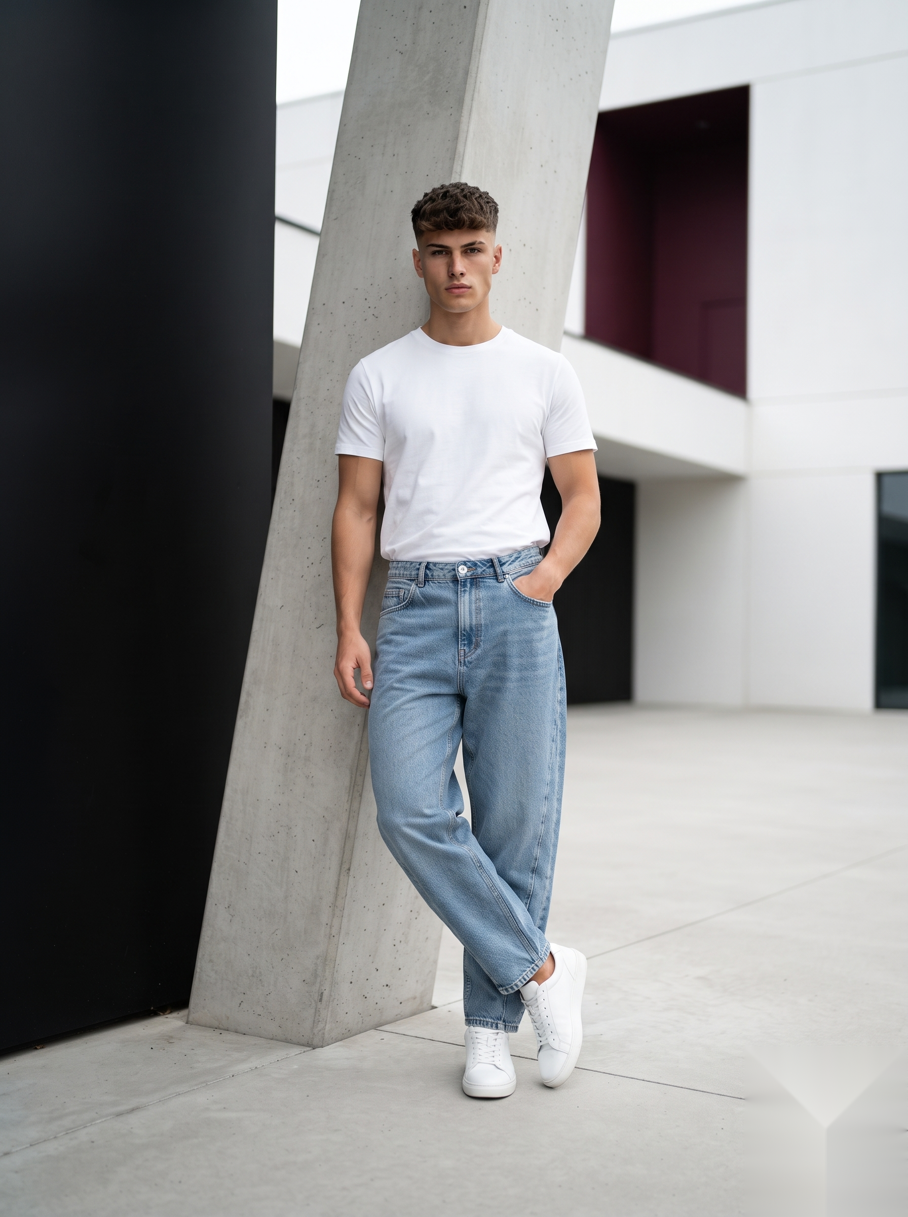 Side Stitch Barrel-Fit Denims