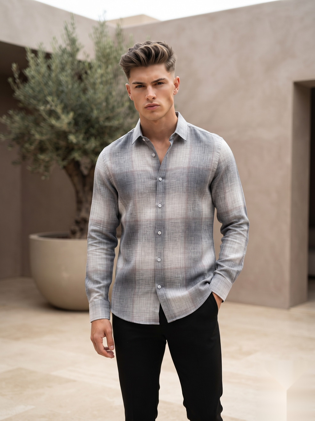 Linen Checked Shirt