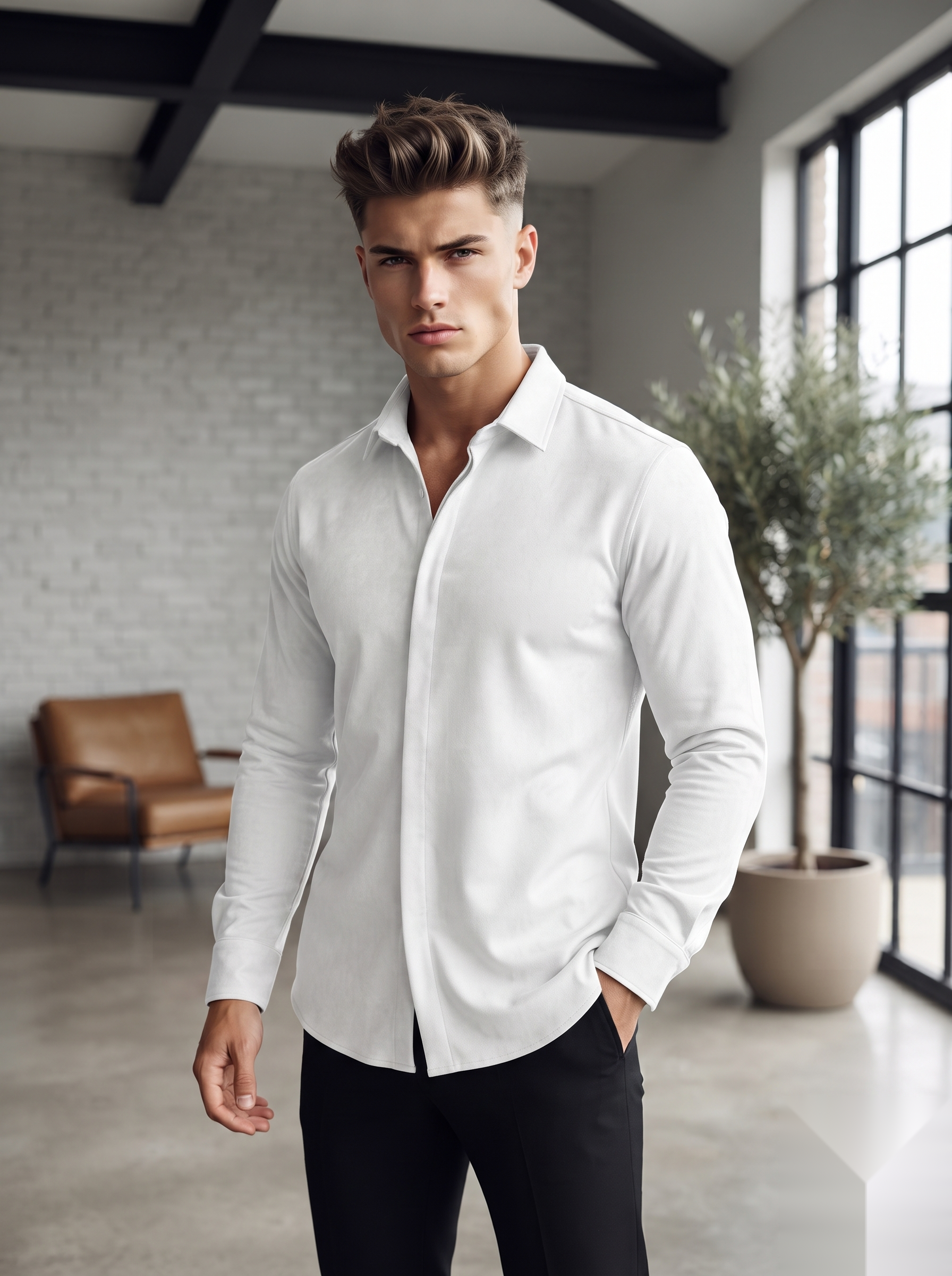 Suede Elbow Patch Shirts