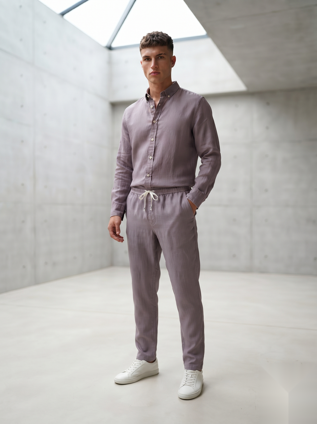 Linen Co-ord set - Light Purple