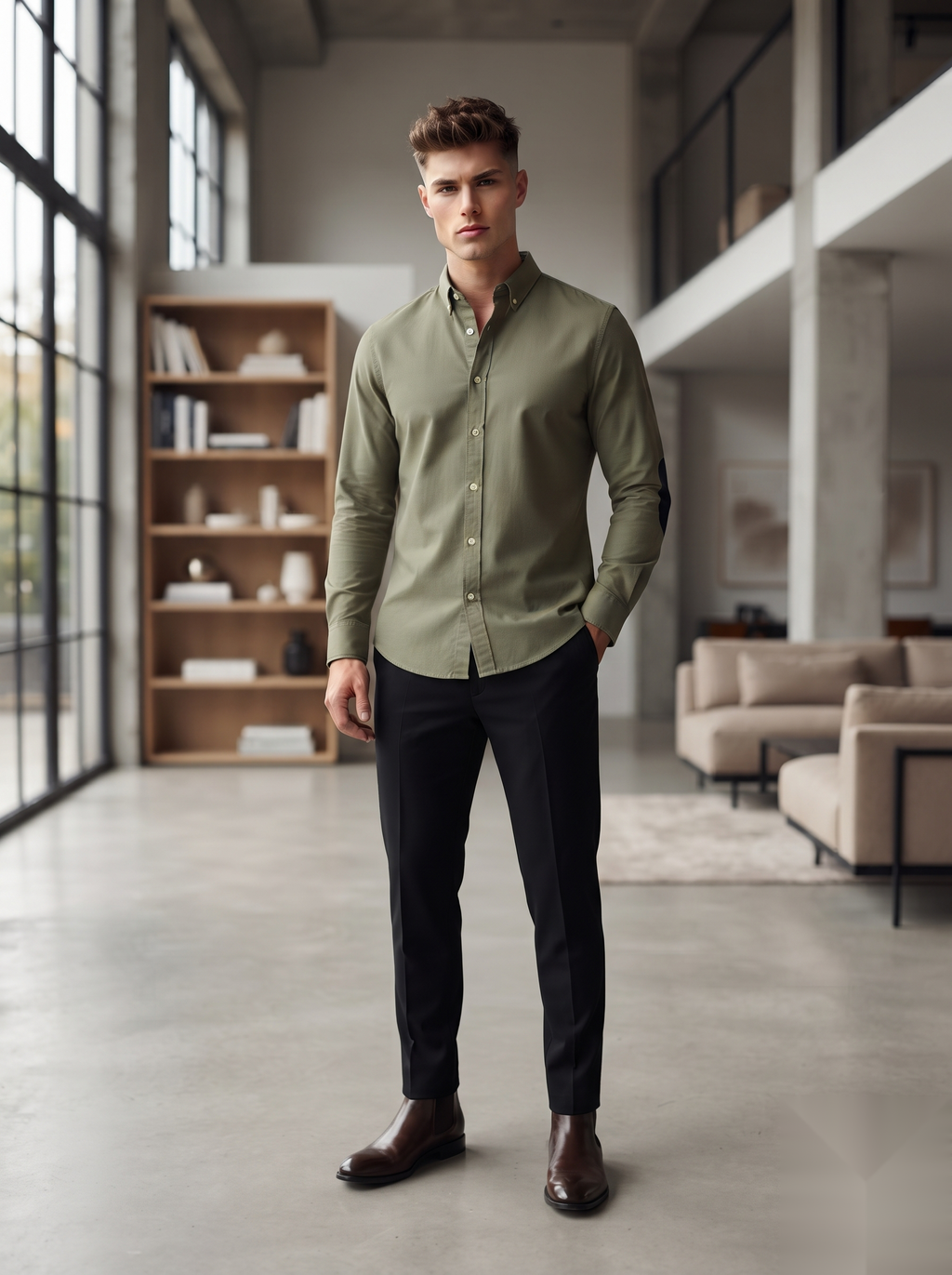 Oxford Elbow-Patch Shirts