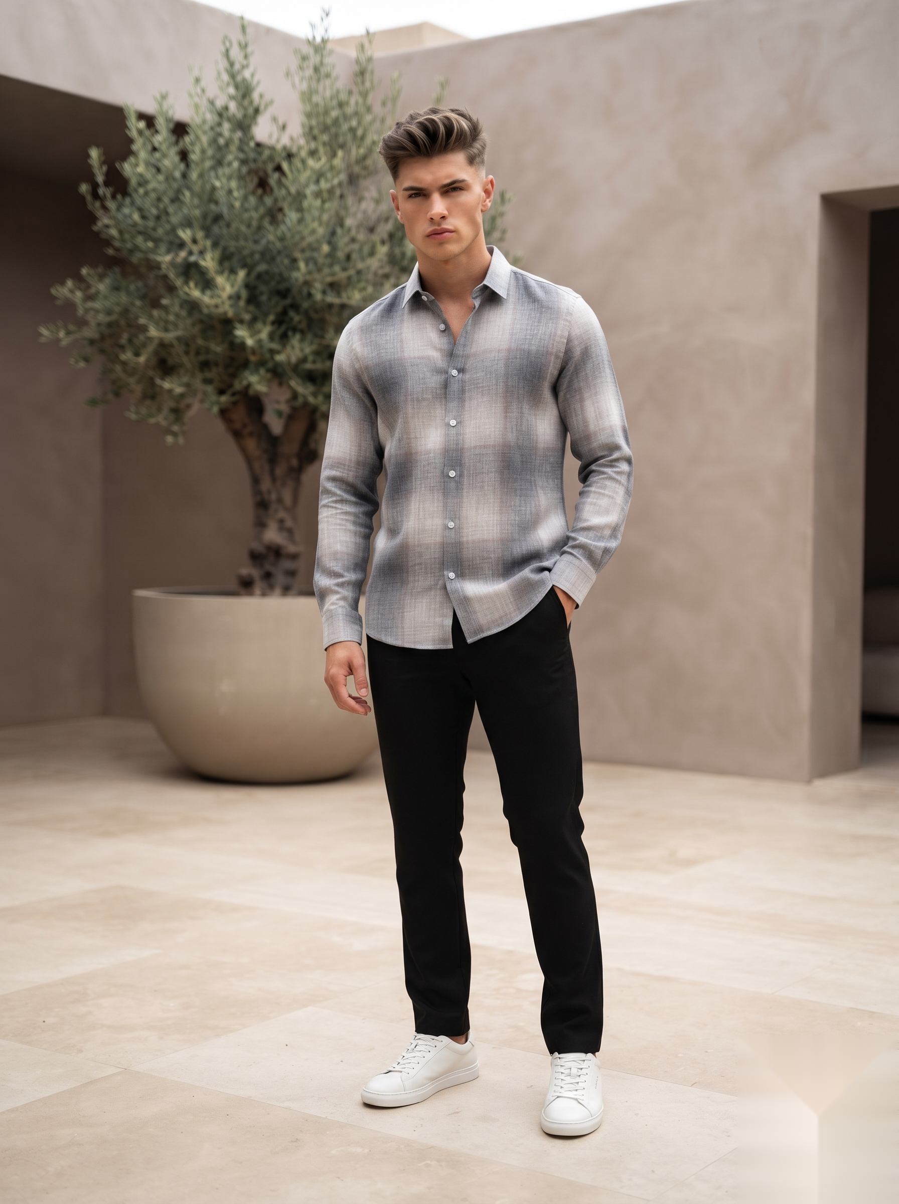 Linen Checked Shirt