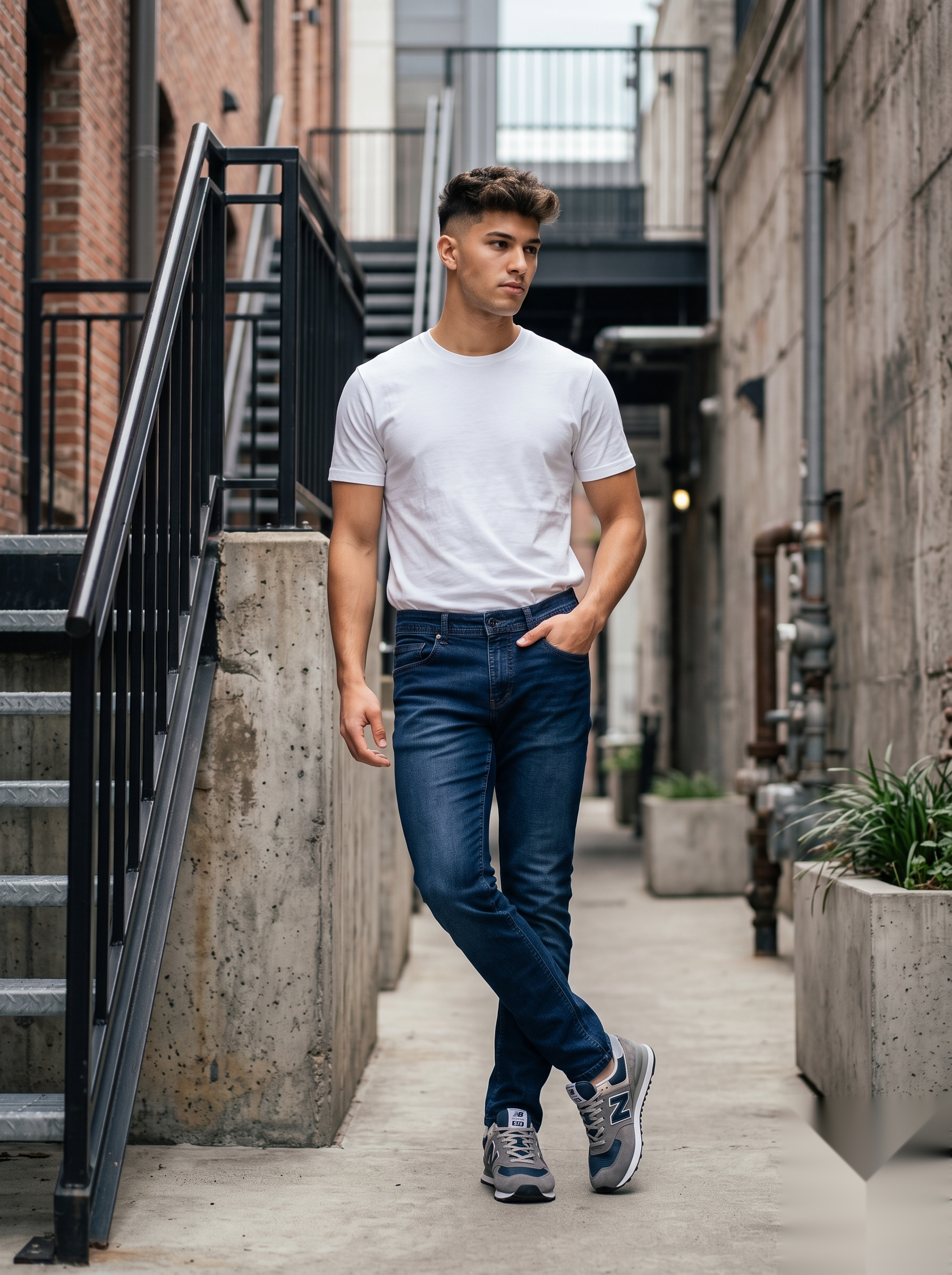 Snipes narrow fit denim jeans with a classic five-pocket design, shown in dark wash with a slim silhouette.