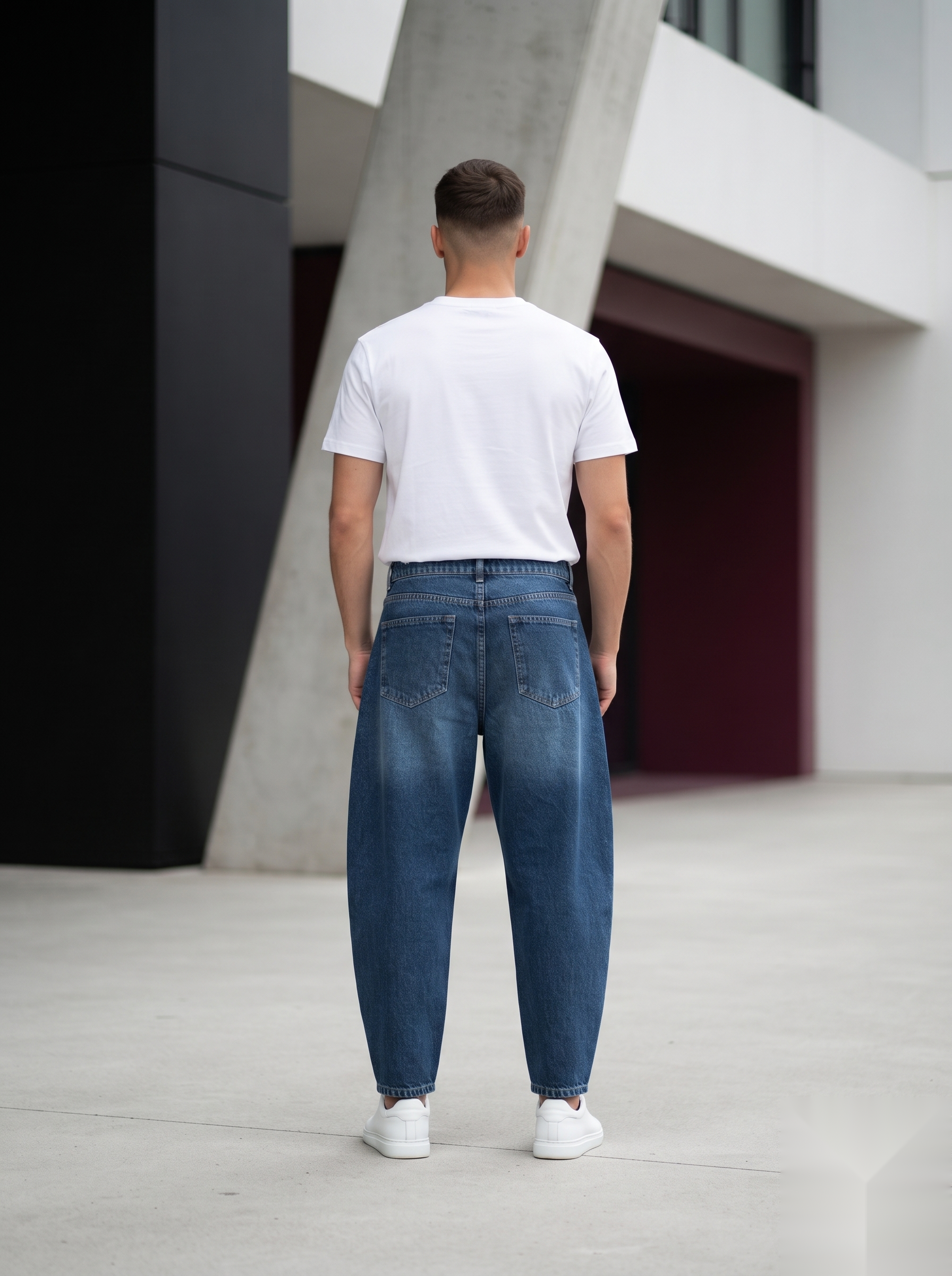 Side Stitch Barrel-Fit Denims