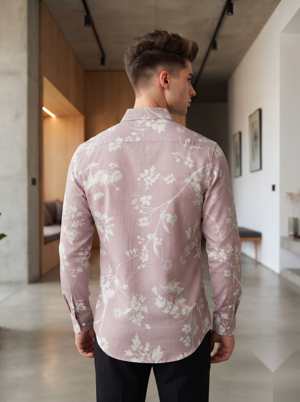 Linen Printed Shirt - Pink