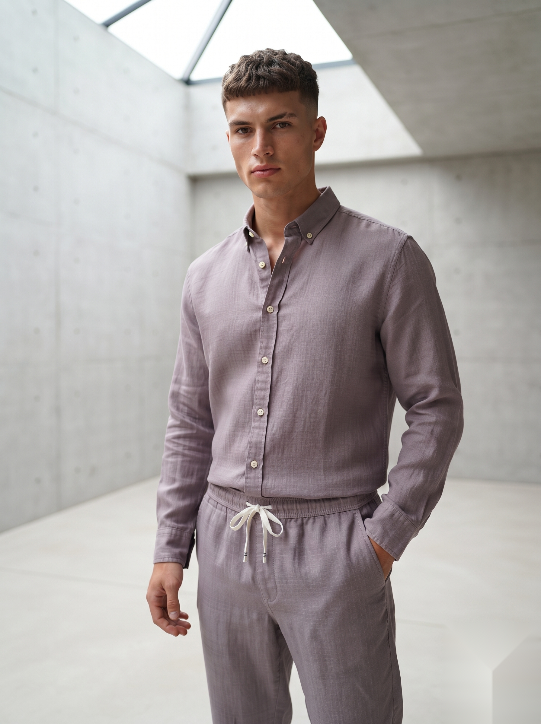 Linen Co-ord set - Light Purple