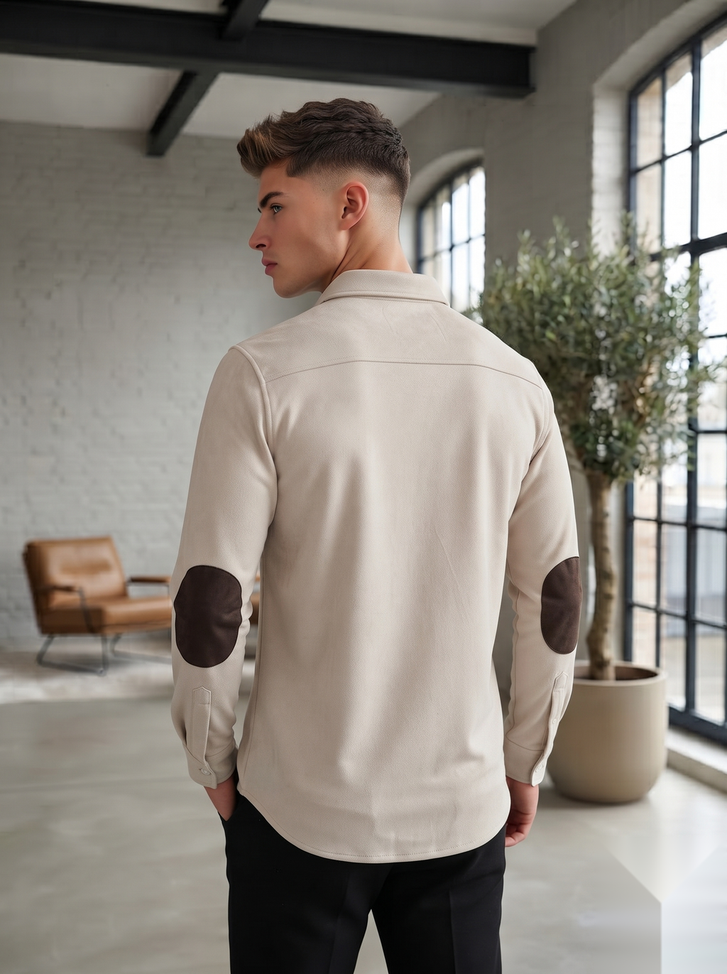 Suede Elbow Patch Shirts