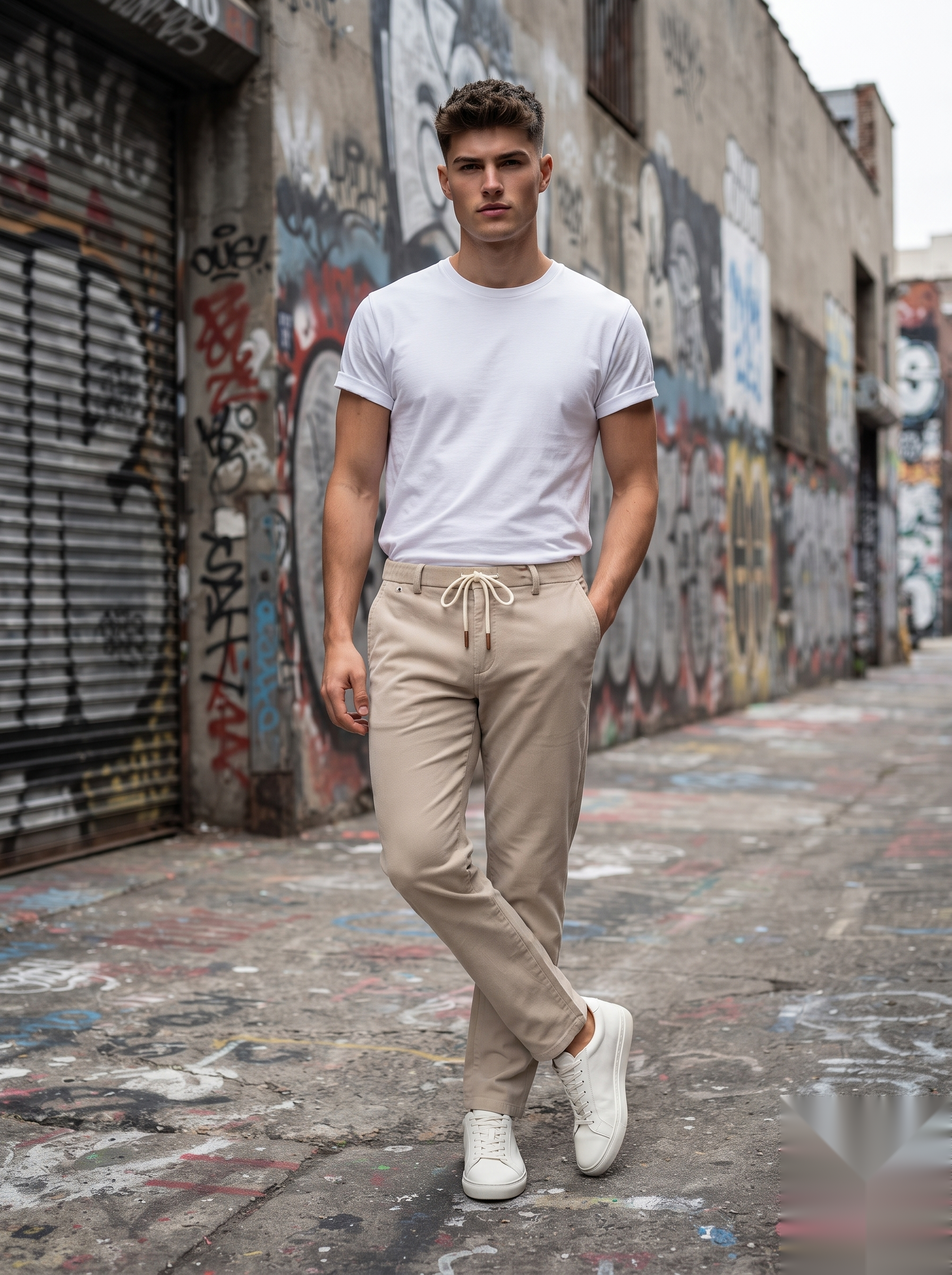 Drawstring Corduroy Trousers