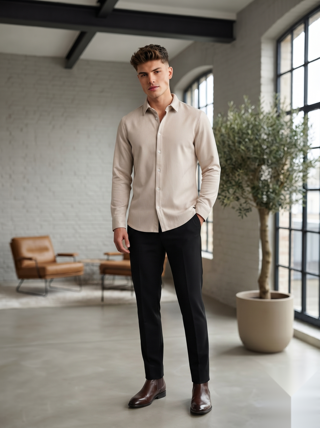 Suede Elbow Patch Shirts