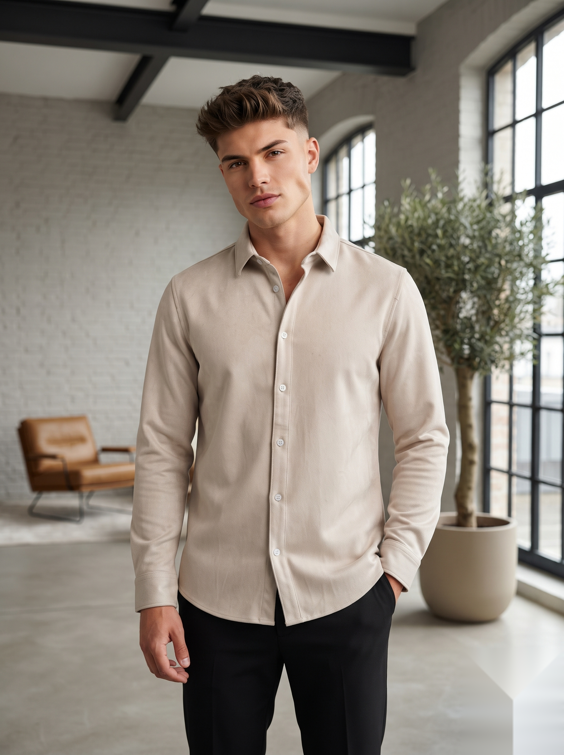 Suede Elbow Patch Shirts