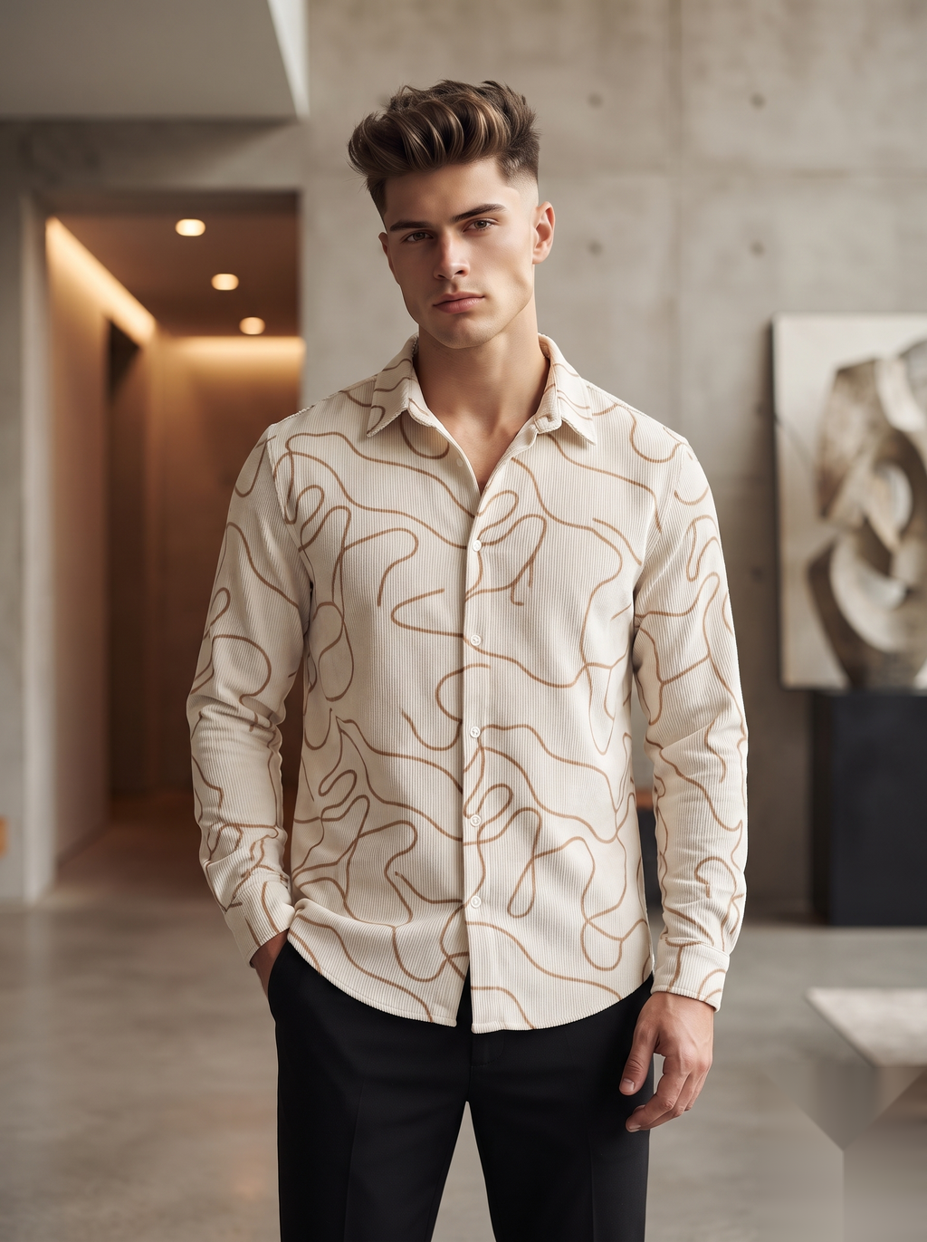 Embroidered Corduroy Shirt