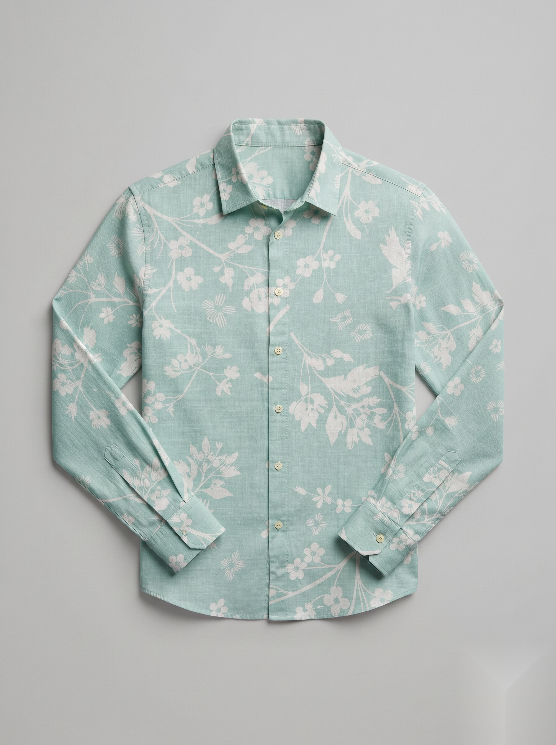 Linen Printed Shirt - Green