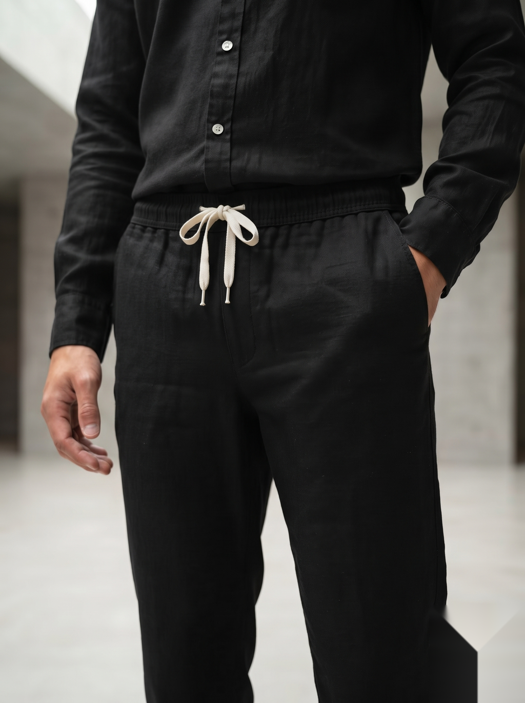 Linen Co-ord set - Black
