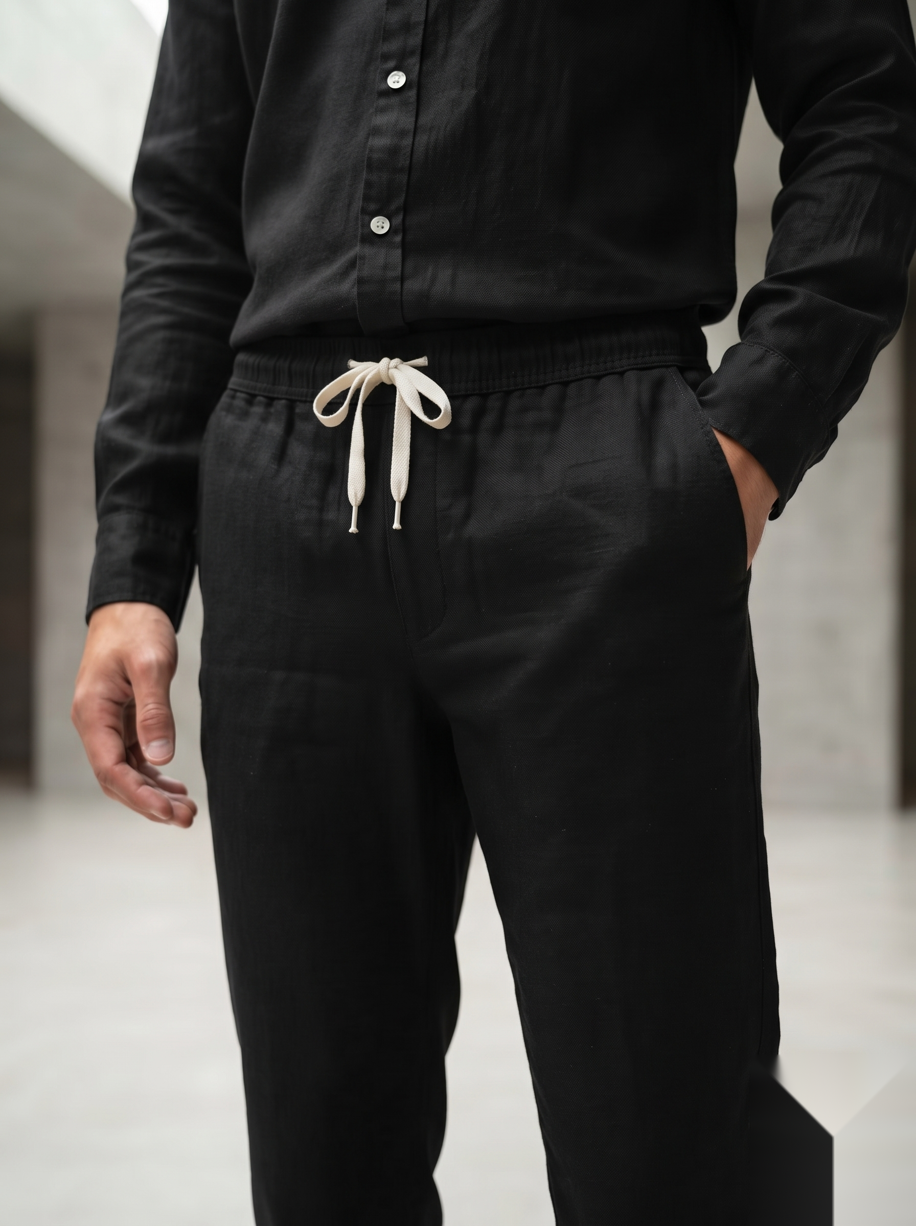 Linen Co-ord set - Black