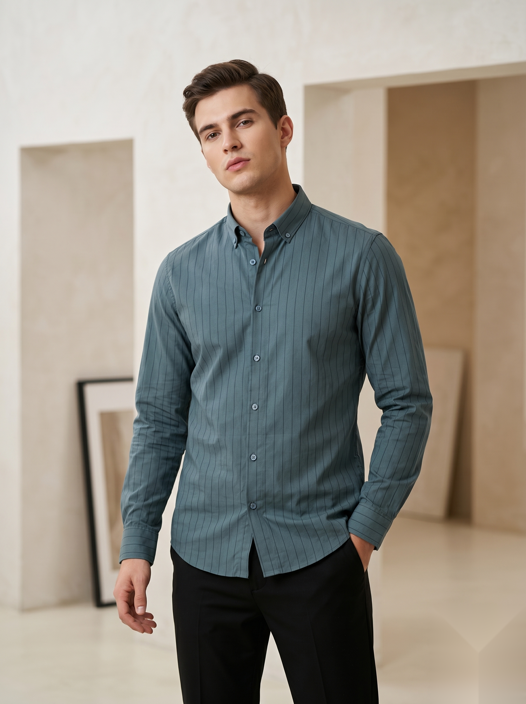 Button-Down Stripes Shirt