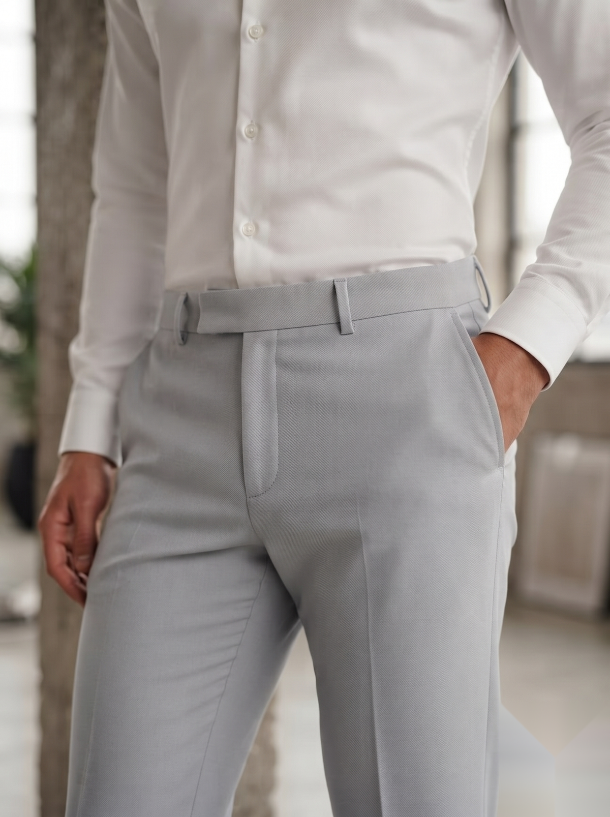 Snipes Lachka Fabric formal pants in a tailored fit, featuring classic design and neutral color suitable for professional attire.