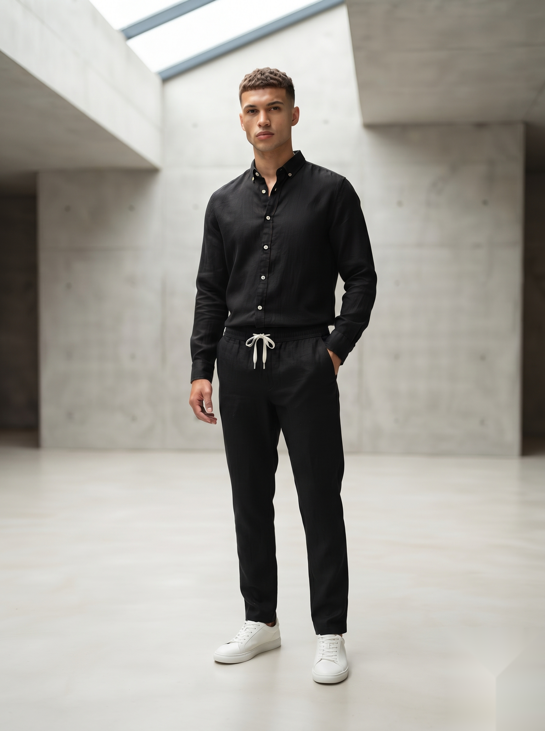 Linen Co-ord set - Black