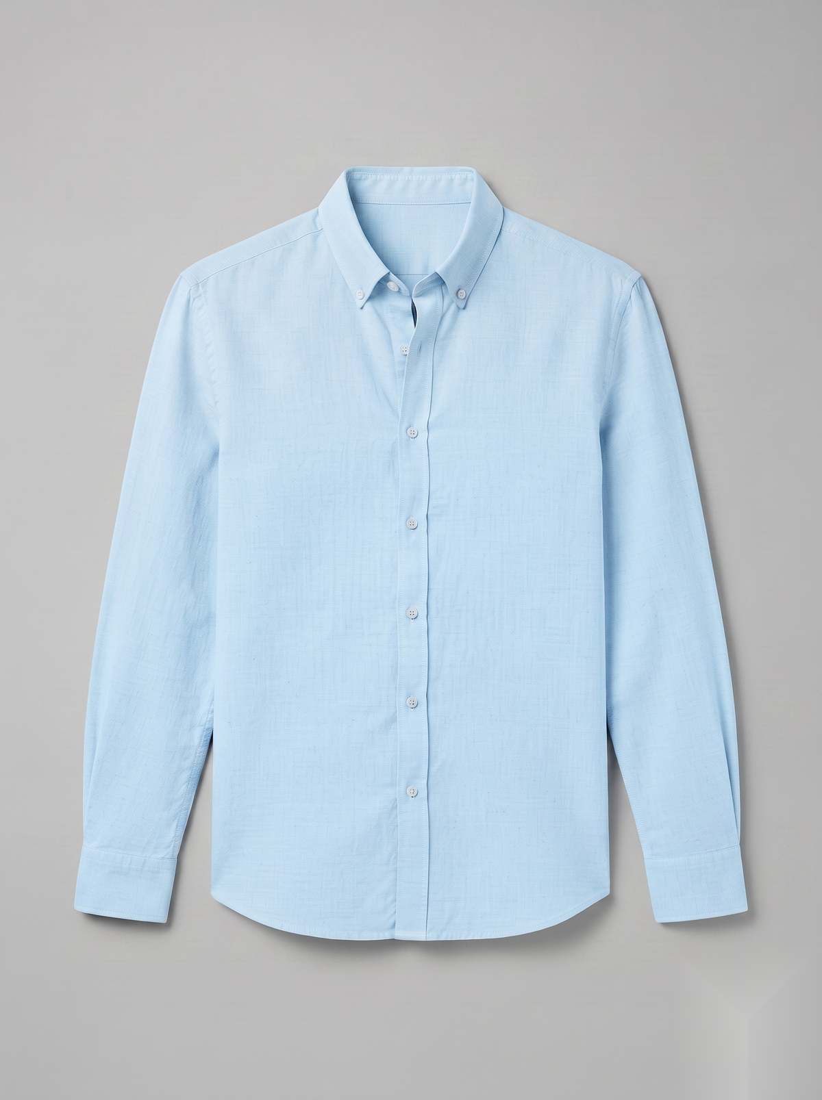 Snipes Korean linen shirt displayed flat, showing light, breathable fabric and classic collar design.