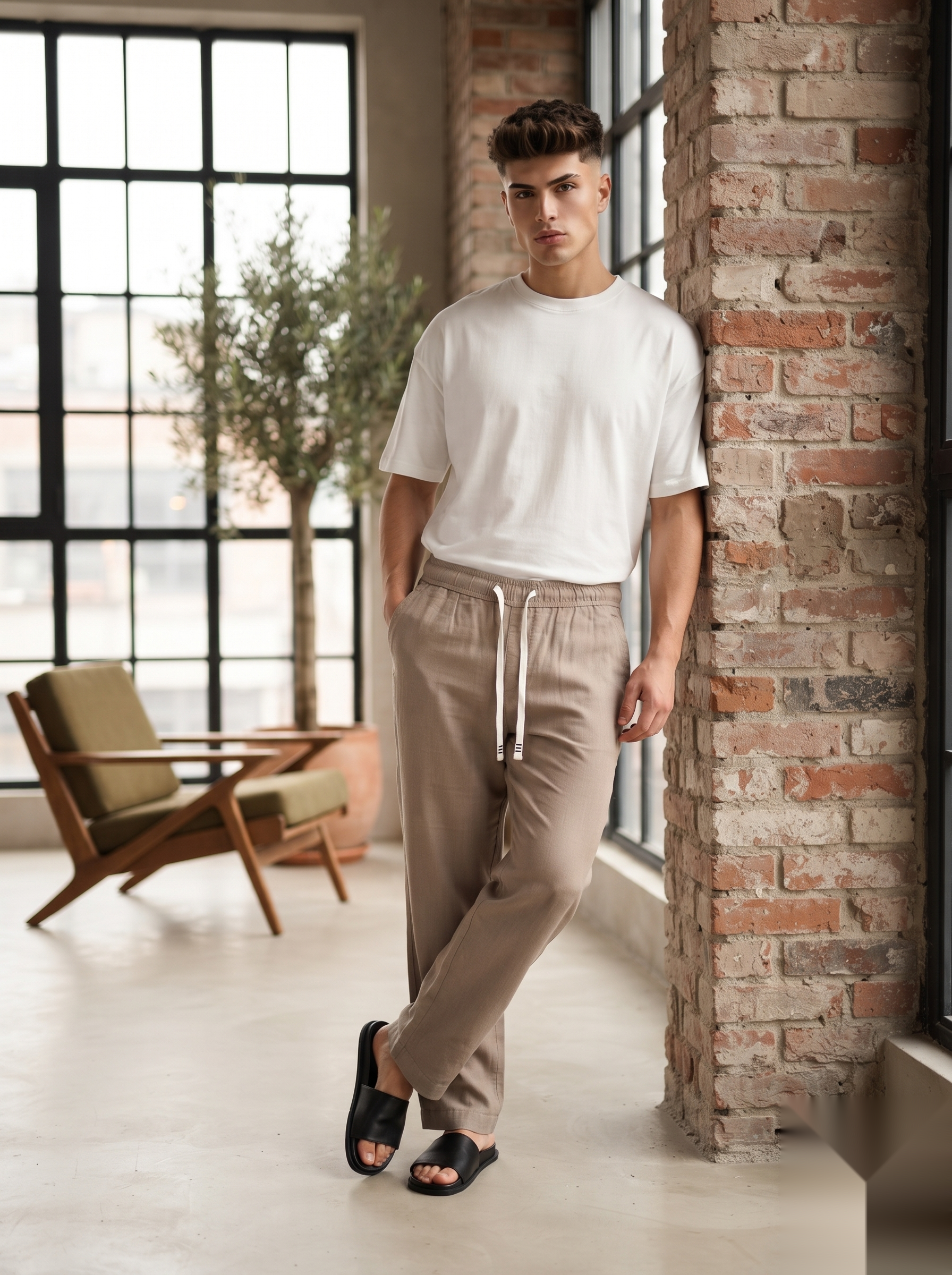 Loose fit-Linen Pant