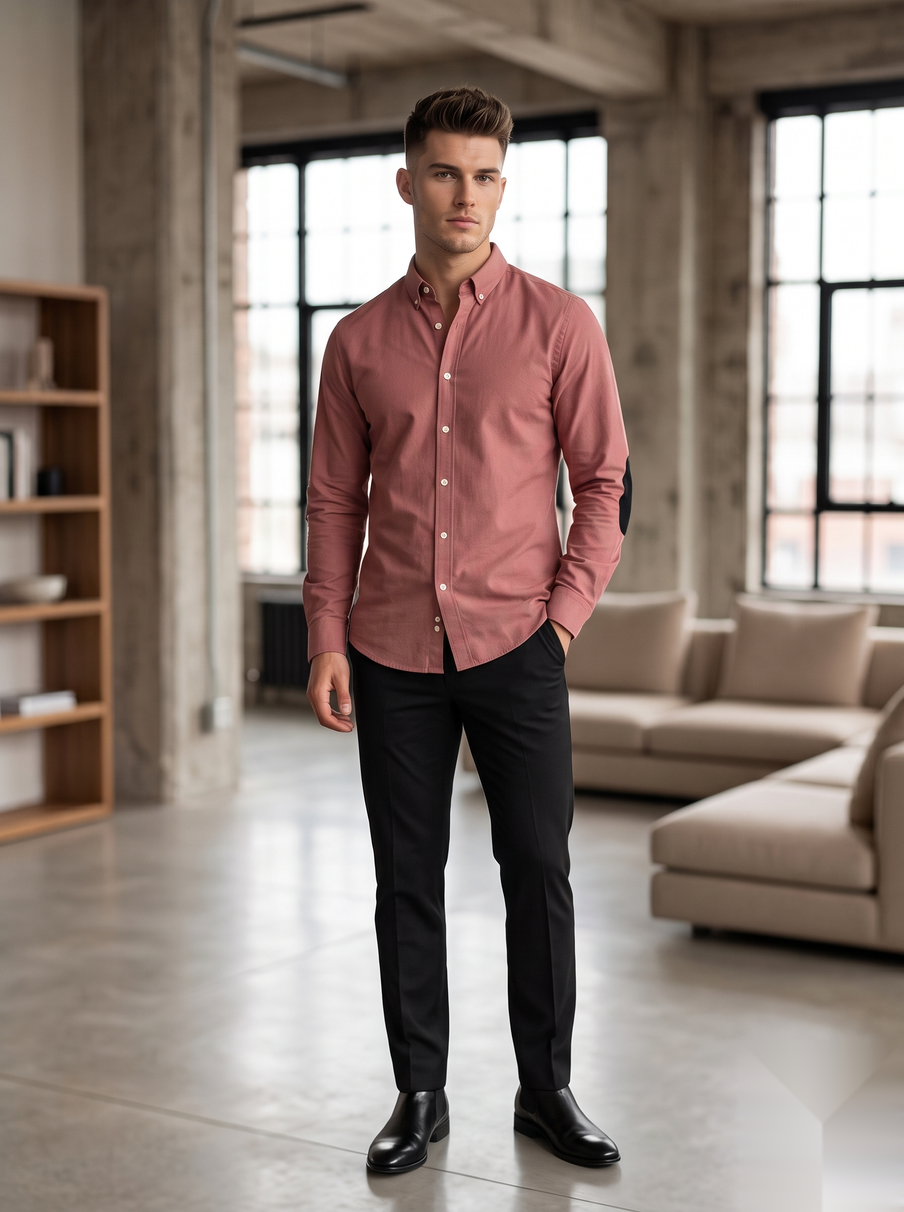 Oxford Elbow-Patch Shirts