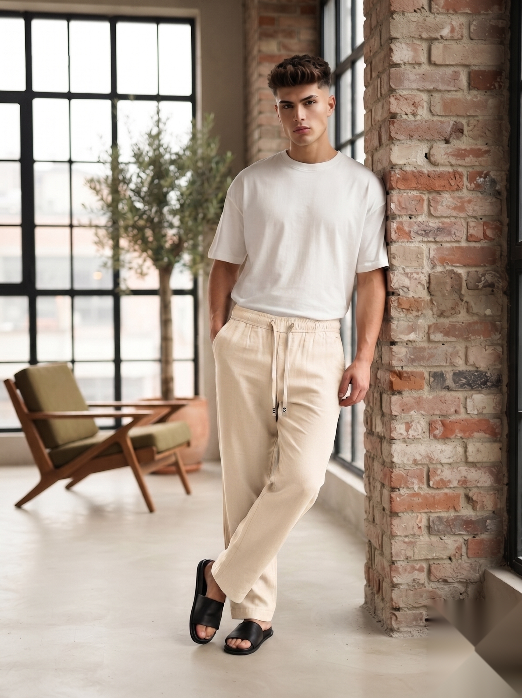 Loose fit-Linen Pant