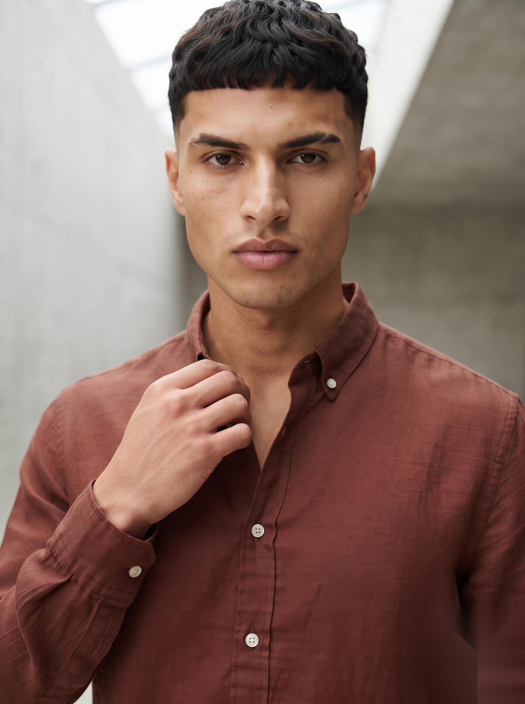 Linen Co-ord set - Maroon