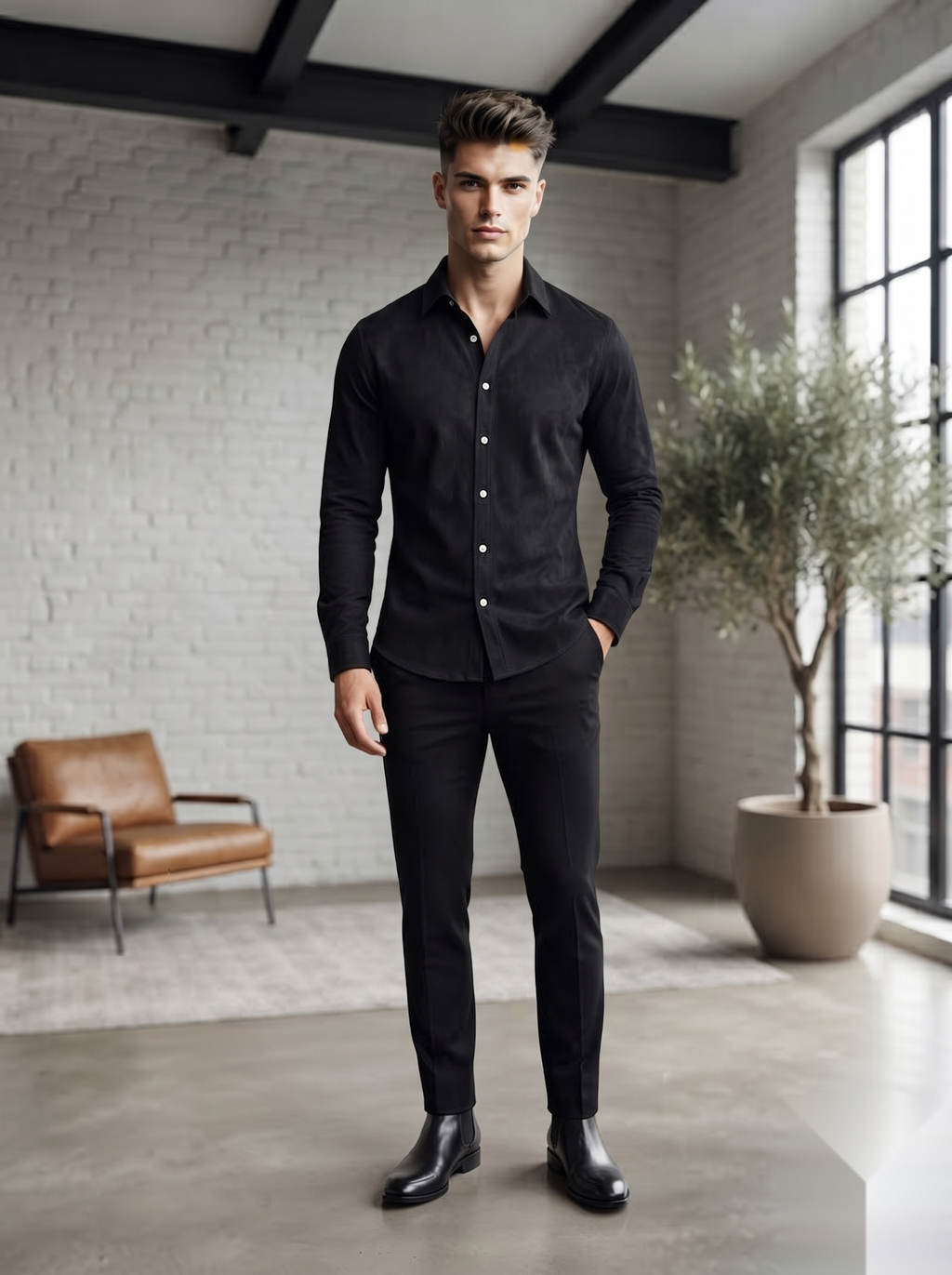 Suede Elbow Patch Shirts