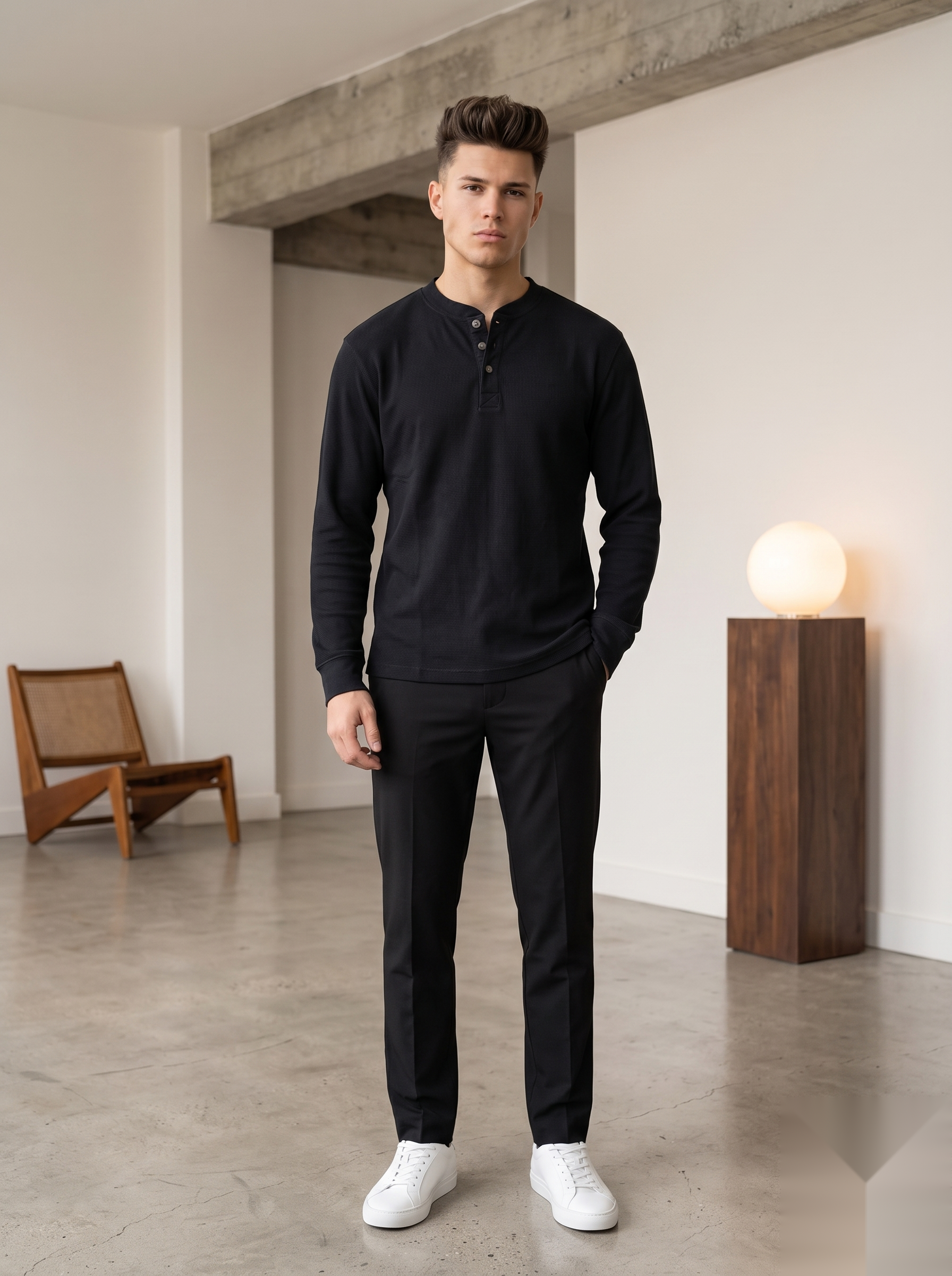 Henley Collar T-shirt