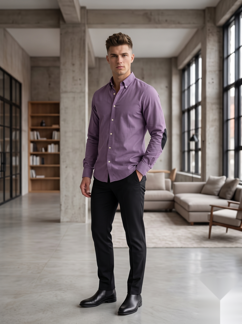 Oxford Elbow-Patch Shirts
