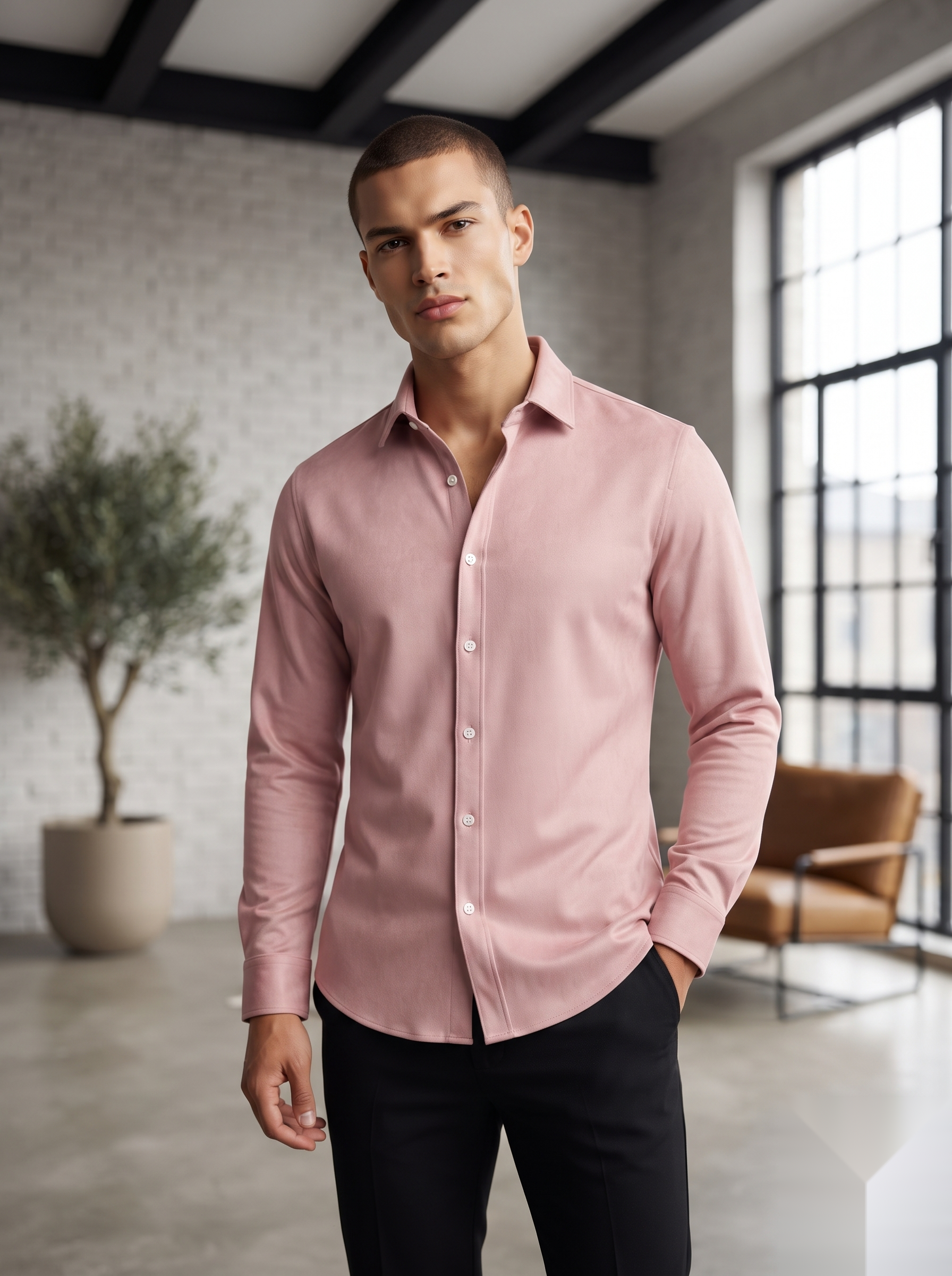 Suede Elbow Patch Shirts