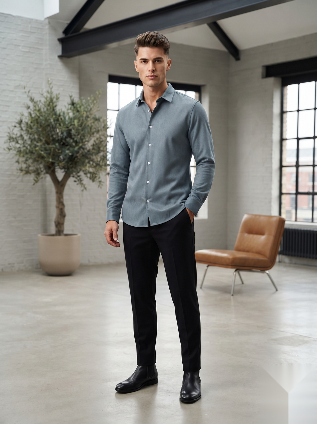 Suede Elbow Patch Shirts