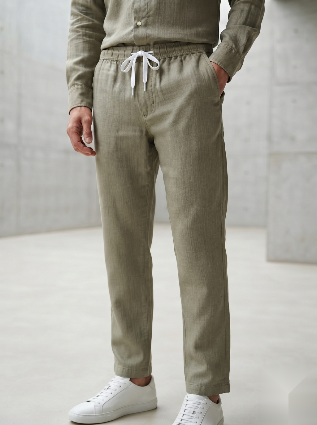 Linen Co-ord set - Pista green