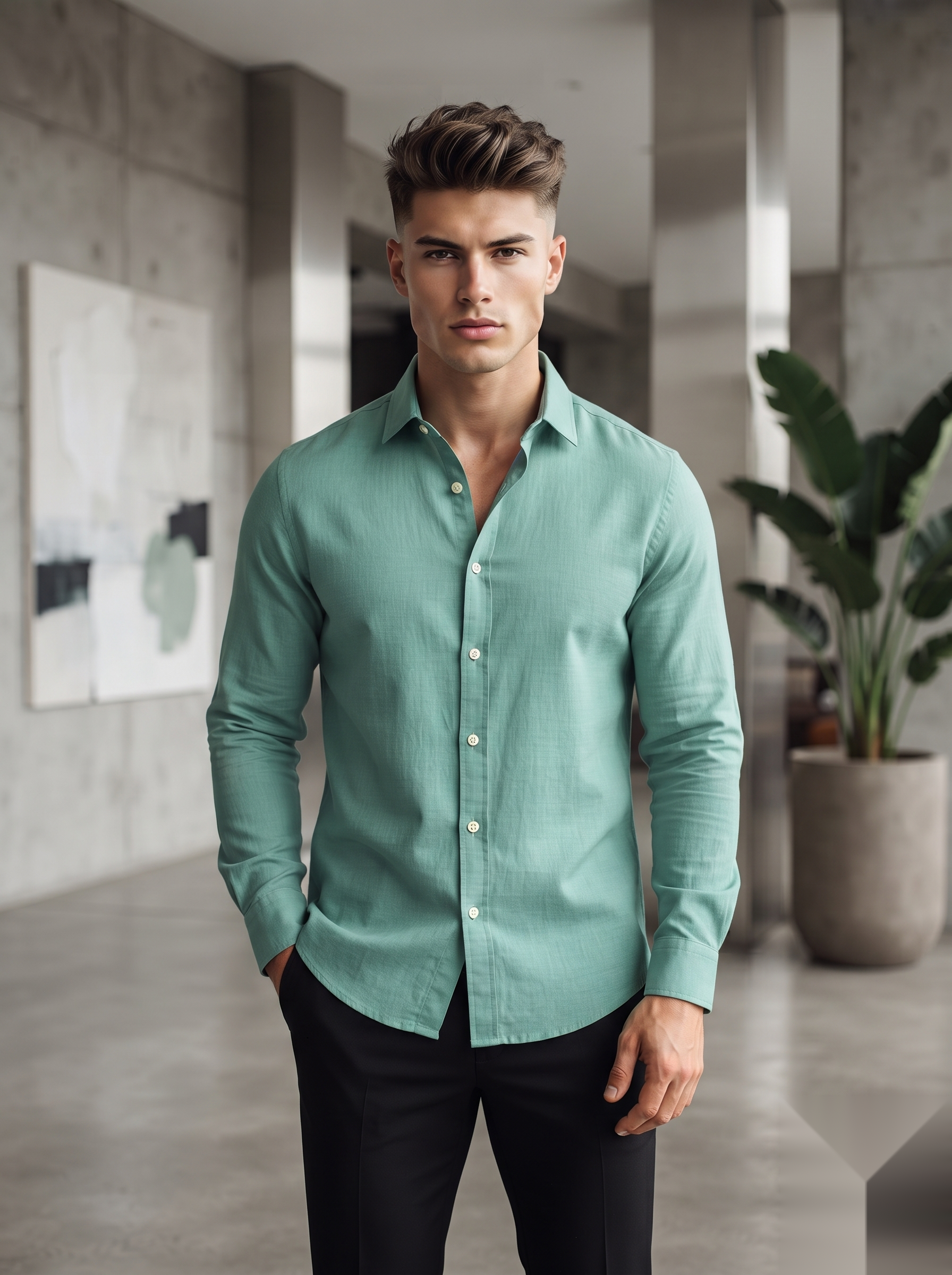 Snipes linen button-down shirt displayed on a hanger, featuring a lightweight, breathable fabric and classic collar design.
