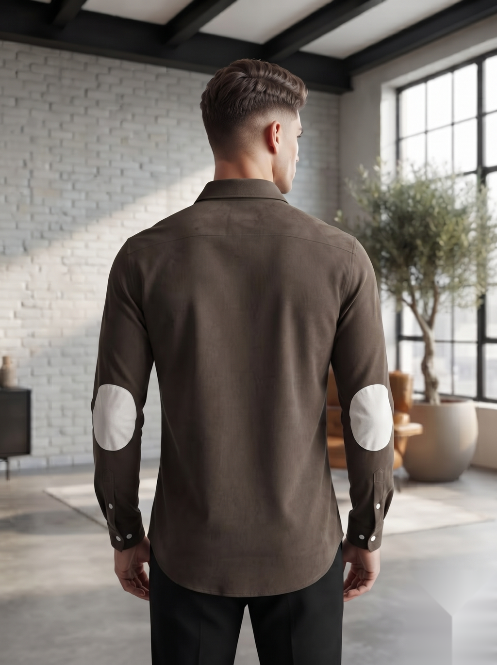 Suede Elbow Patch Shirts