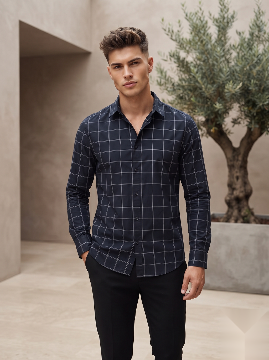 Linen Checked Shirt
