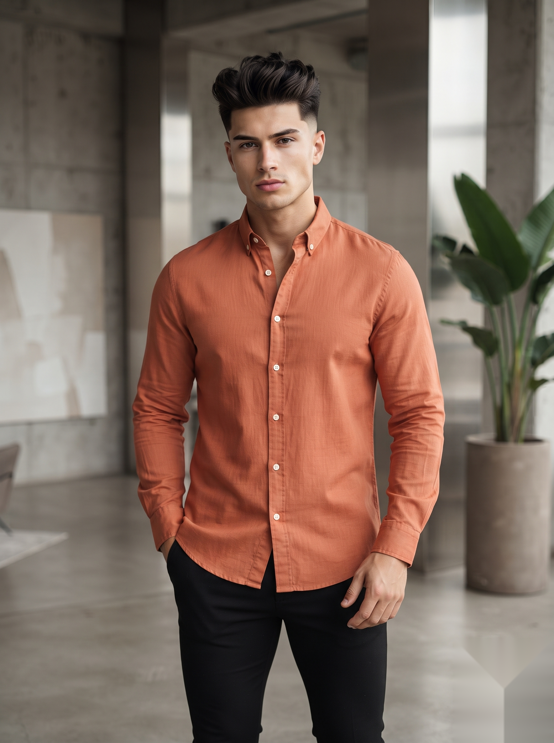 Snipes linen button-down shirt displayed on a hanger, showcasing light, breathable fabric and classic collar design.