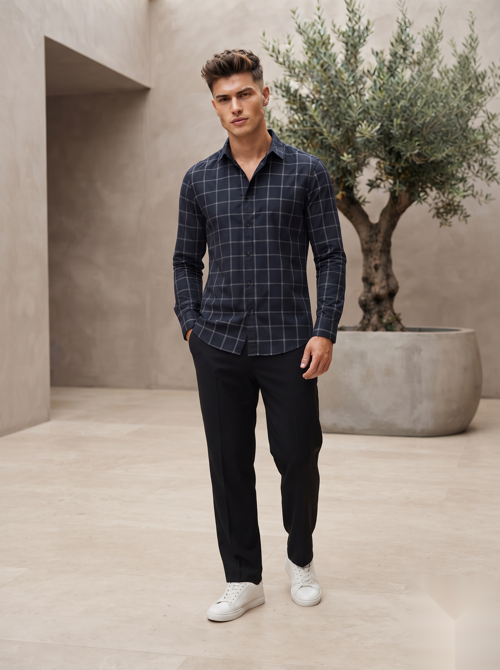 Linen Checked Shirt