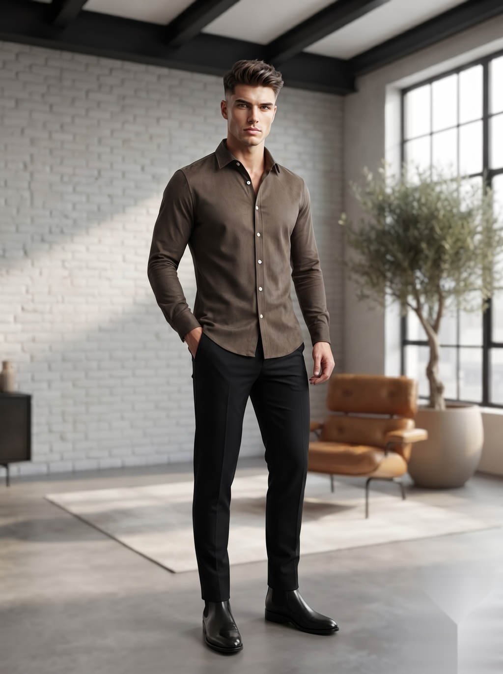 Suede Elbow Patch Shirts