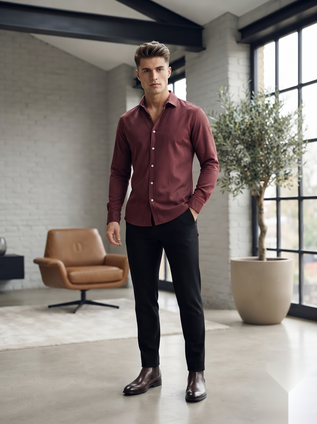 Suede Elbow Patch Shirts